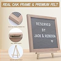 Vista 2 de Tablero de letras de fieltro de 10 x 10 pulgadas, tablero de letras intercambiables con letras precortadas blancas, tablero de mensajes de fieltro