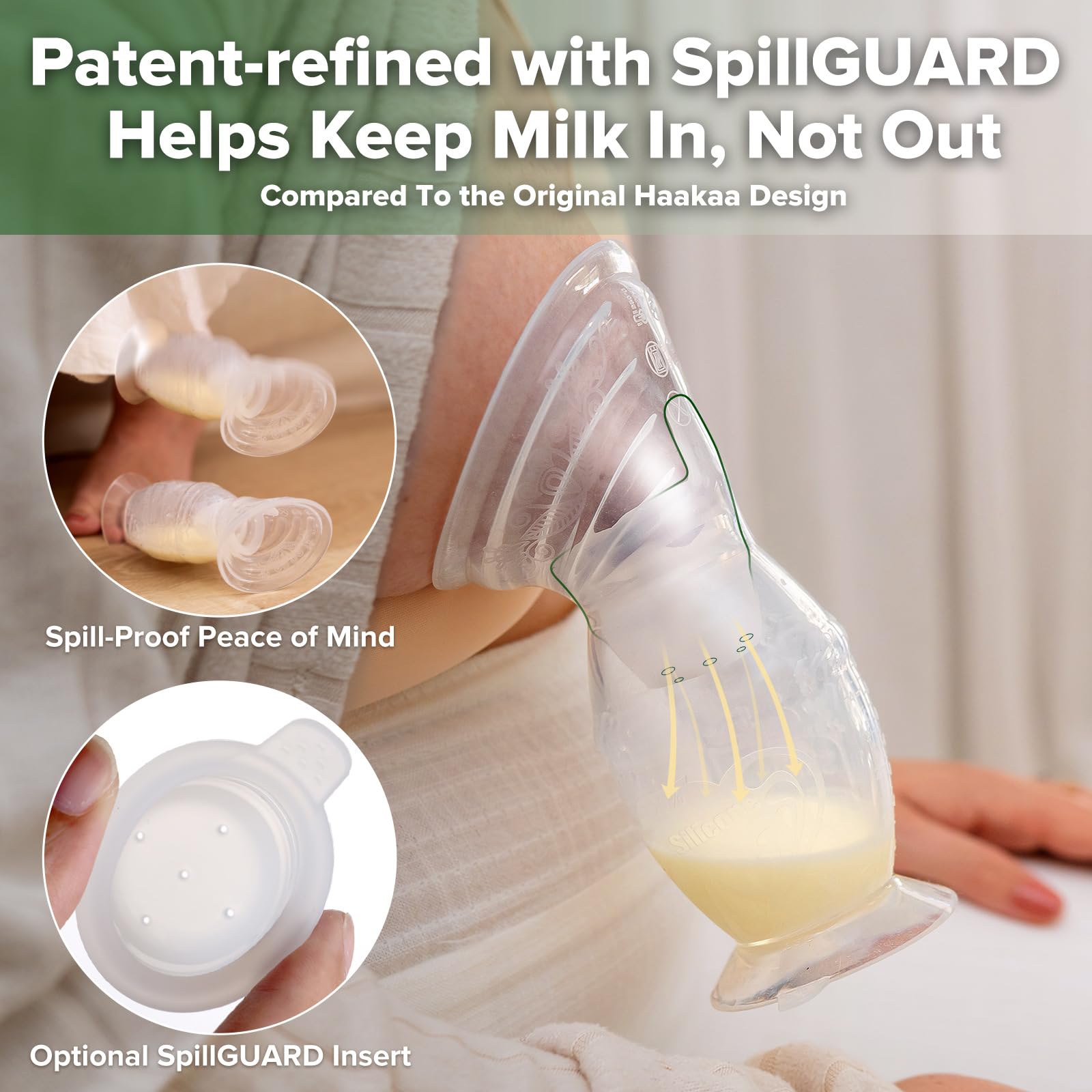 haakaa Gen.2 Manual Breast Pump 4oz./100ml (Multi-Ring) & Stopper Set - Premium Silicone Made,Suitable for Breastfeeding Mom - Image 4