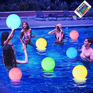 Floating Pool Lights Inflatable Waterproof IP68 Glow Globes 16 Color Changing LED Night Light Outdoor Pool Ball Lamp with Remote Control Party Decor For Swimming Pool,Beach,Garden