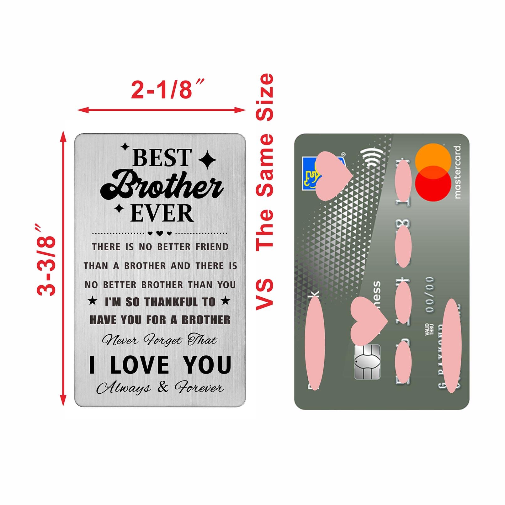Personalisierte Bruder-Karte Aus Stahl – „Best Brother Ever“ Graviert | Geschenk Zum Geburtstag Oder Weihnachten