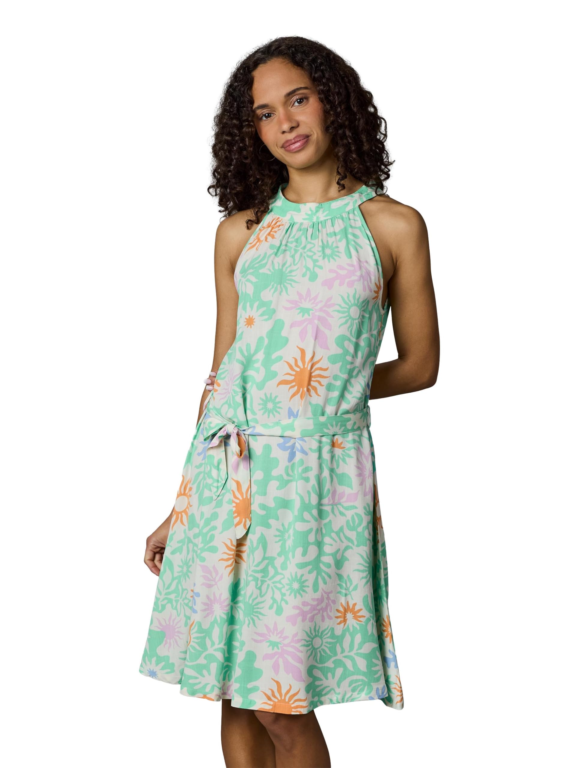 Ragwear Damen festliches Sommerkleid leichtes Neckholder-Midikleid Angylee Print YOUMODO XS-XXL