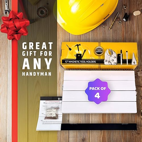 Miniatura 9 de Portaherramientas magnéticos resistentes de 12 pulgadas (paquete de 4  48 pulgadas en total)  Fuerza de tracción magnética extremadamente potente