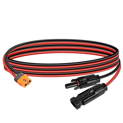 YACSEJAO Cable de carga solar a XT60i 12AWG 1.5M enchufe solar a conector solar XT60 a XT60i-F Cable de panel solar para estación de energía