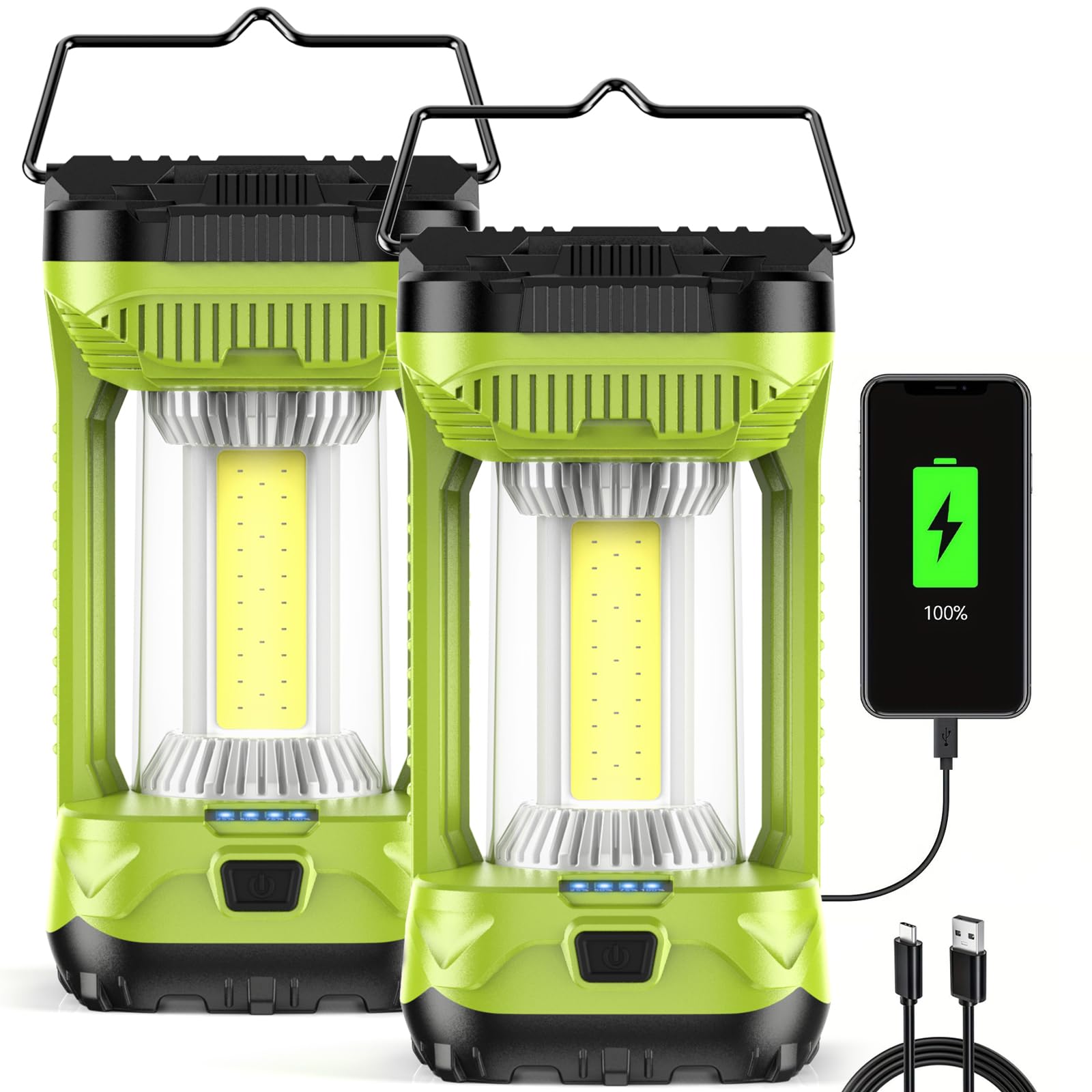 AlpsWolf Linterna de camping recargable, 4000 lm, linternas LED para cortes de energía, linterna portátil súper brillante de 4600 mAh y luces para emergencias, huracán, camping