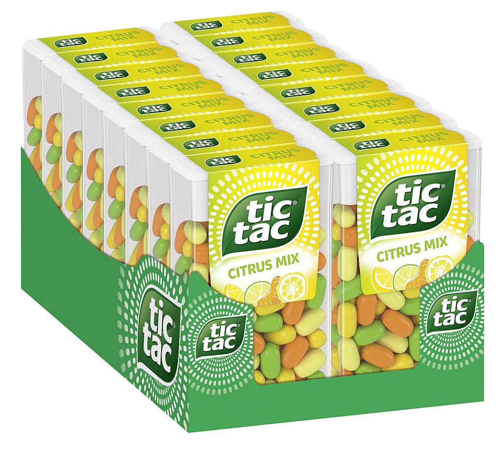 tic tac Citrus Mix – Die Kombination von süß und sauer – 16 x 54 g Packungen