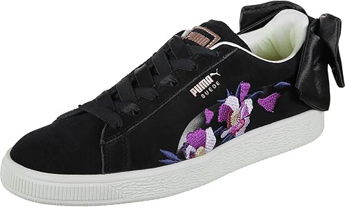 puma suede bow noir