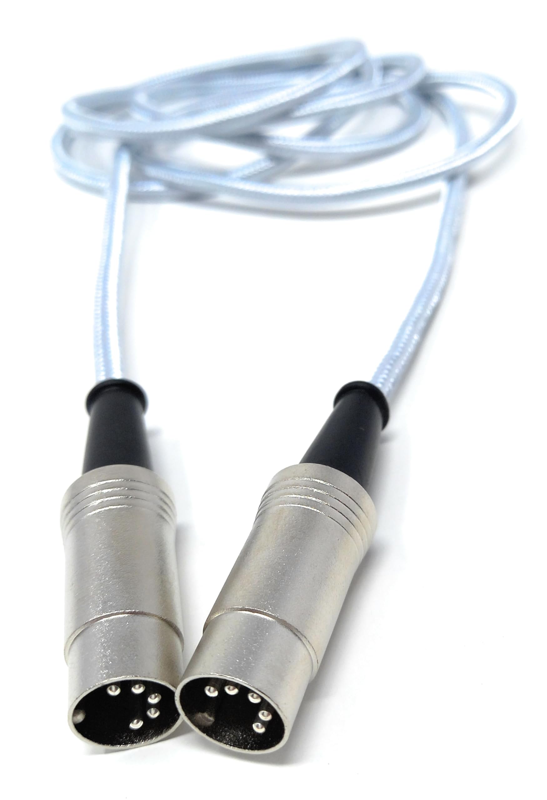 DRUT 1m MIDI 5 Pin DIN Braided Screened Shielded Fully Wired Cable Lead for Midi Audio Equipment White 3.3ft - Image 3