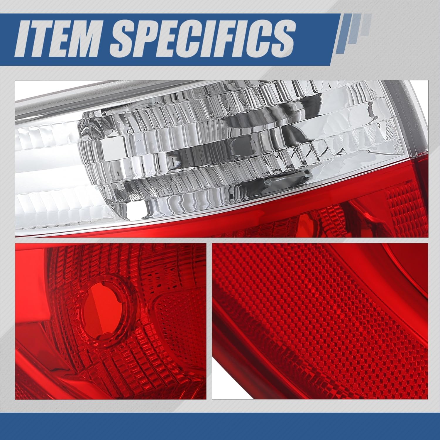 Auto Dynasty Tail Lights Assembly Rear Lamps Compatible with 2011-2013 Dodge Durango, Driver and Passenger Side, Chrome Housing Red/Clear Lens CH2804103 CH2805103
