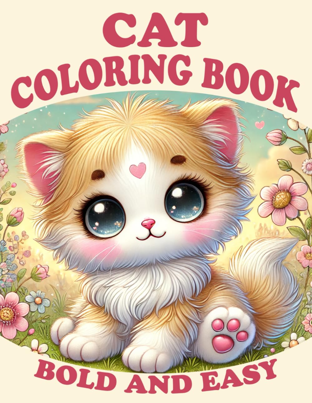 Cat Coloring Book Bold and Easy: Big Designs of Cute, Adorable Cats and Kittens in Playful, Funny, and Cozy Scenes for Adults, Teens, and Kids! Fun ... Relaxation (Best Coloring Books for All Ages)