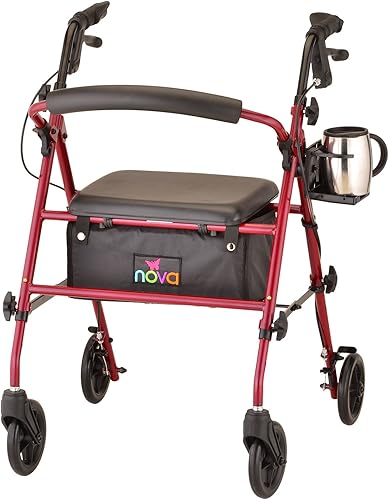 Miniatura 8 de NOVA - Portavasos para andador, rodillo, silla de transporte, sillas de ruedas, ajuste universal solo en tubo redondo, soporte ajustable y plegable