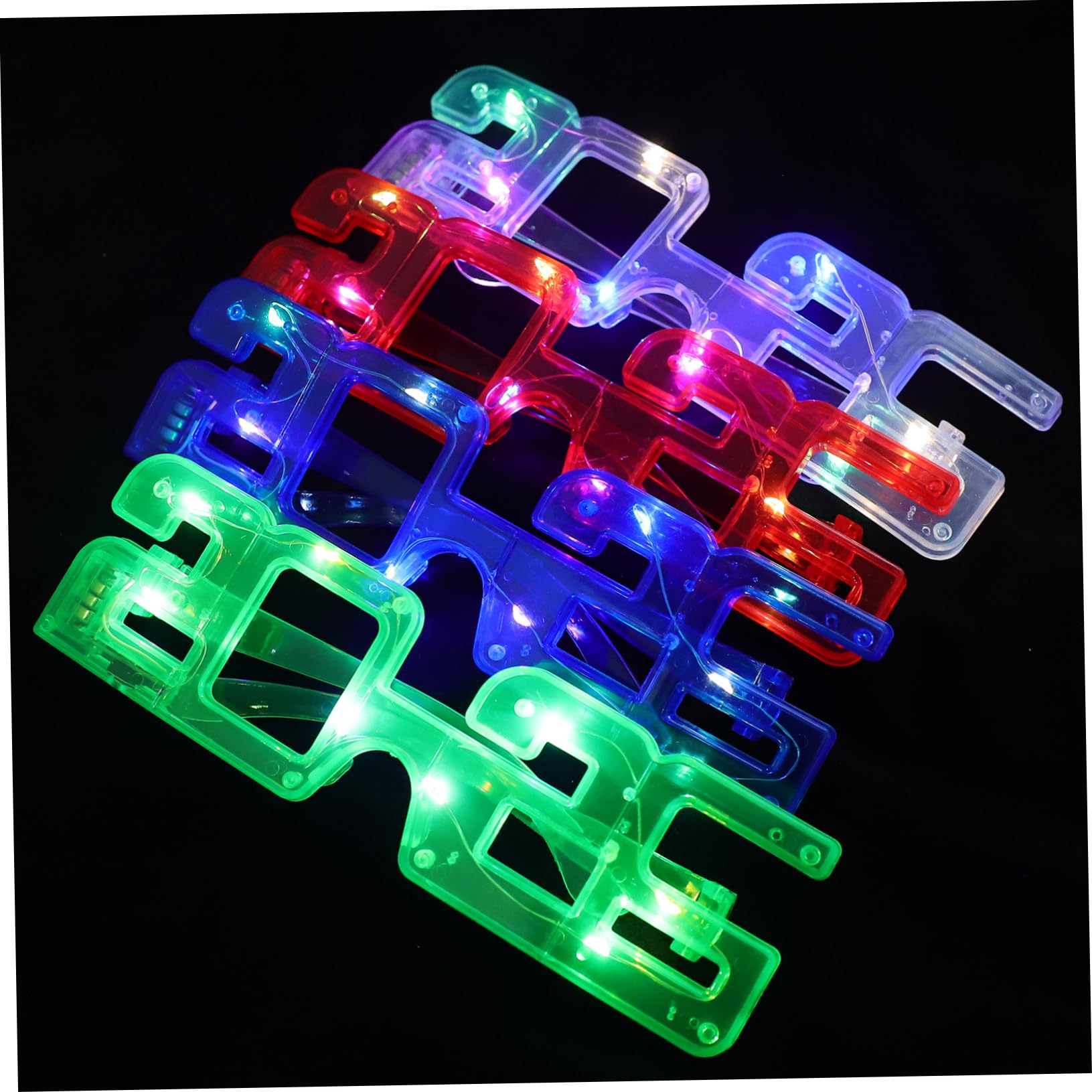 OUNONA 8stücke Abschlussbrillen Neon Partybrillen mit Led-lichteffekt für Silvesterfeiern Verschiedene Farben Komfortabel Tragbar