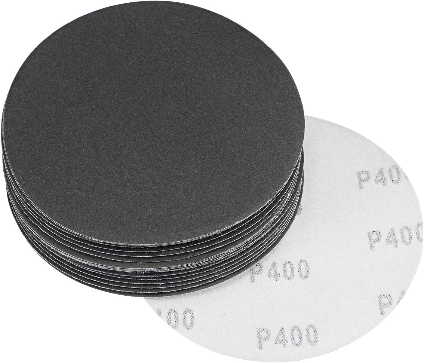 uxcell 5 Inch Sanding Disc 400 Grit Hook and Loop Silicon Carbide C-Weight Backing Sandpaper for Orbital Sander 20Pcs