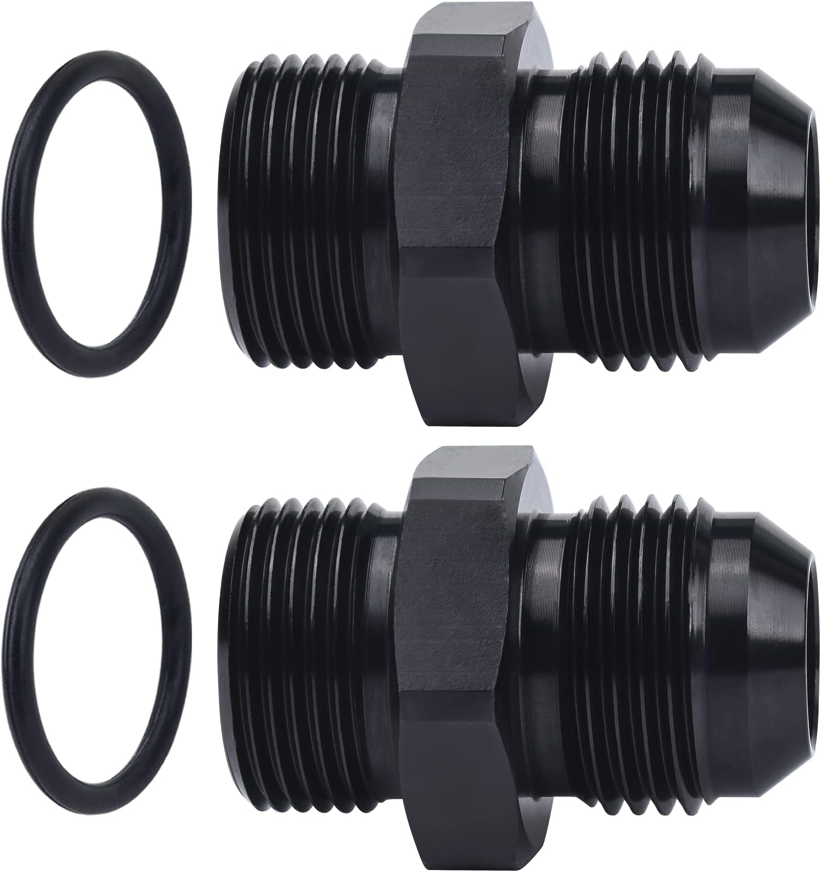 EVIL ENERGY 10AN Male Flare to M22 x 1.5mm Male Metric Fitting Adapter Aluminium Alloy 2PCS