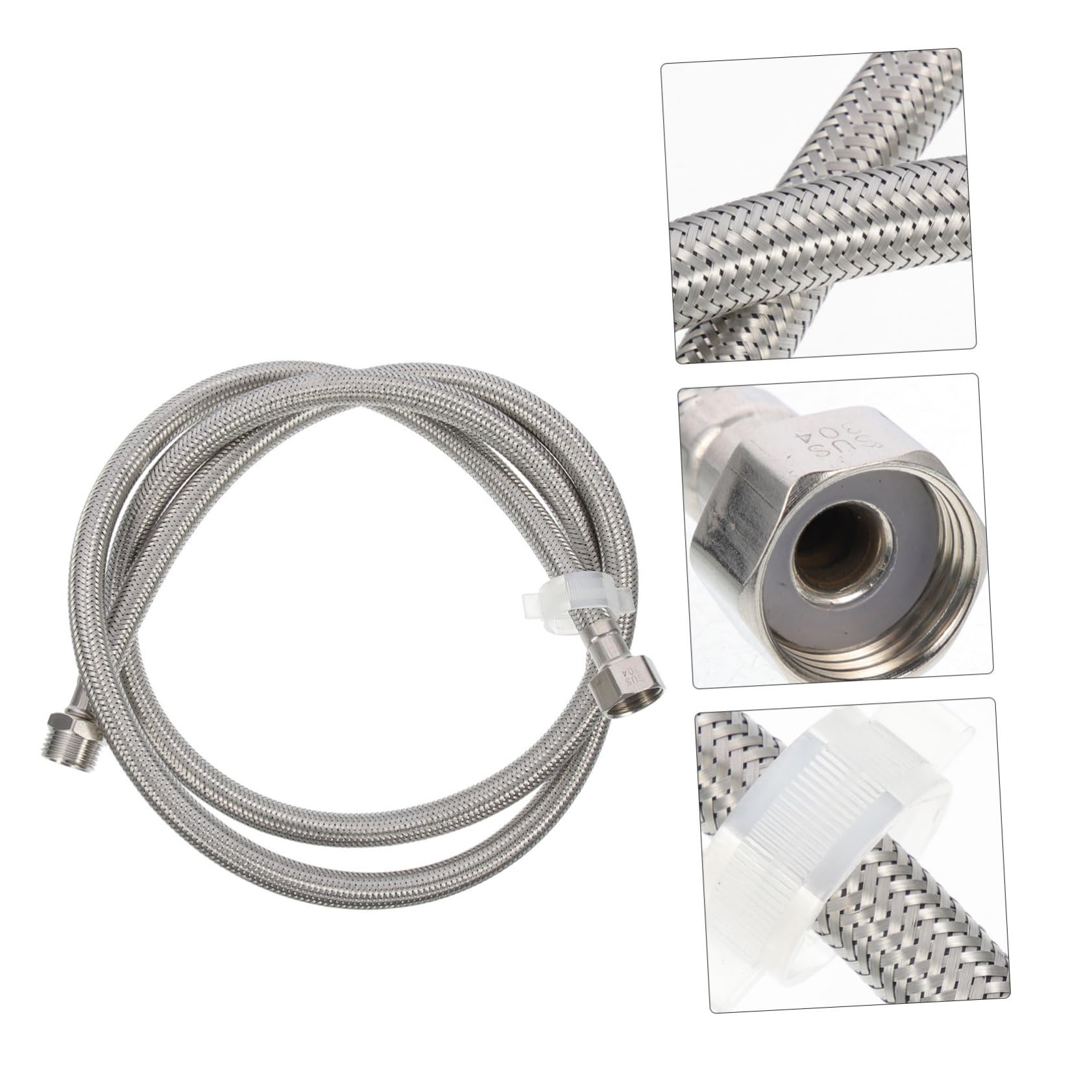 DOITOOL 4 Piezas Manguera Trenzada para Lavadora Inoxidable Tubo Flexible Resistente y Explosión Línea de Suministro de Agua con Fácil y Duradera