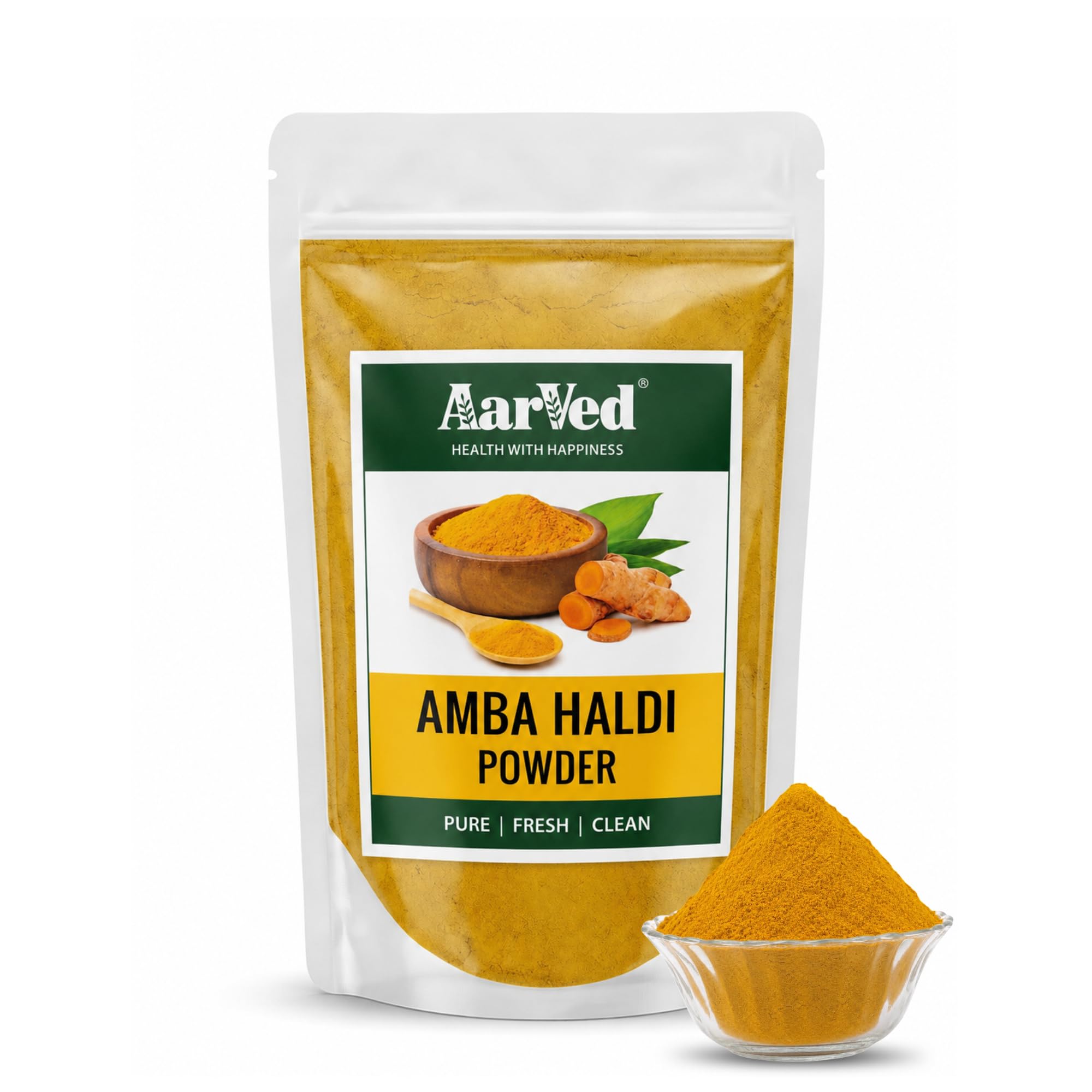 Pure & Natural Amba Haldi Powder for Glowing Skin - Mango Ginger (Wild Turmeric) Helps Digestion & Boosts Immunity - Anti-Inflammatory, Anti-Oxidant - Use as Face, Hair Pack or Herbal Drink-image-12