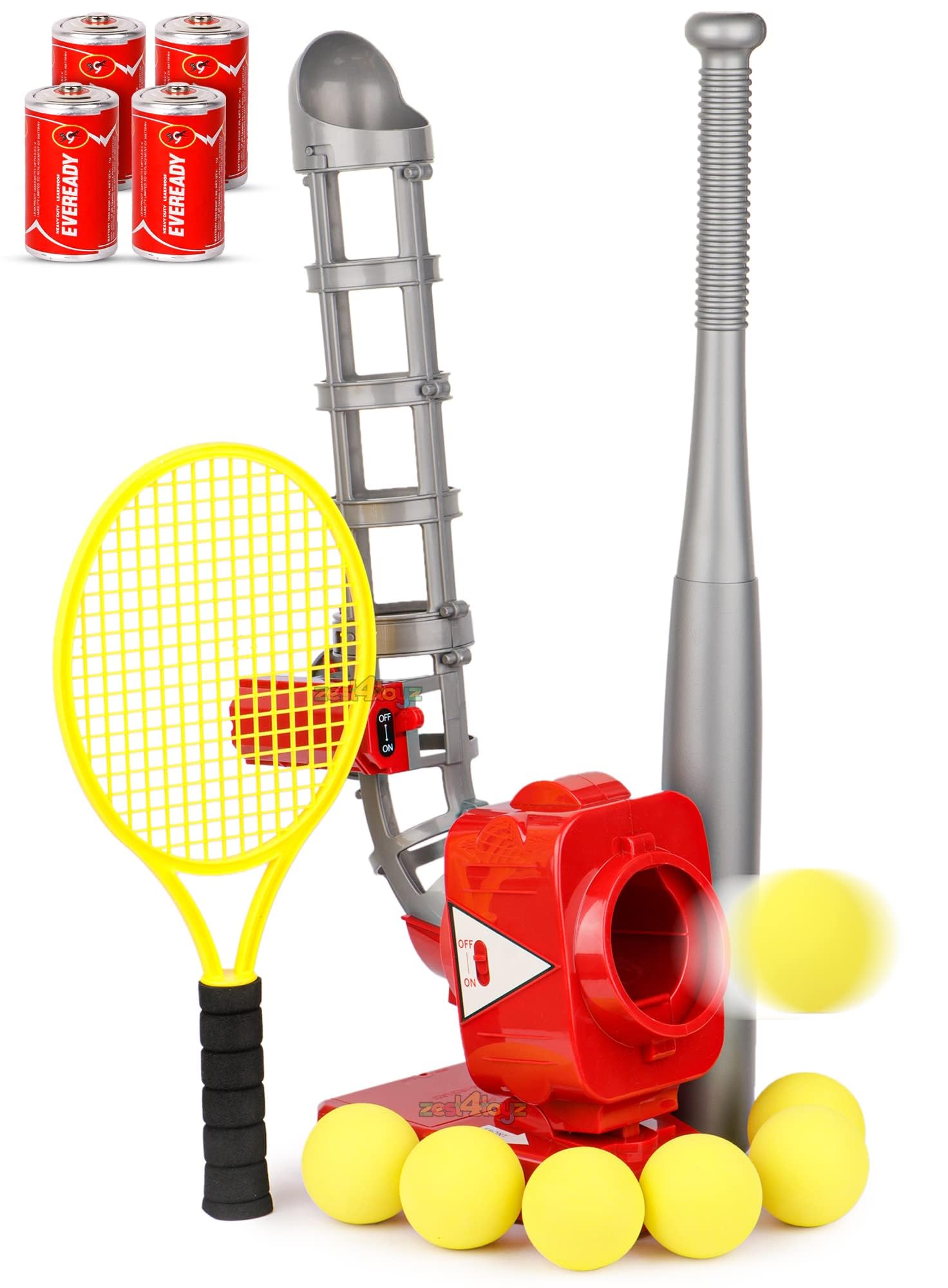 Zest 4 Toyz Baseball Pitcher for Kids Electronic Pitching Machine Toy with Bat, 5 Soft Balls, Outdoor Batting Practice Sports Game for Boys & Girls Age 3+ | Birthday Gift (Btry Included)-image-26