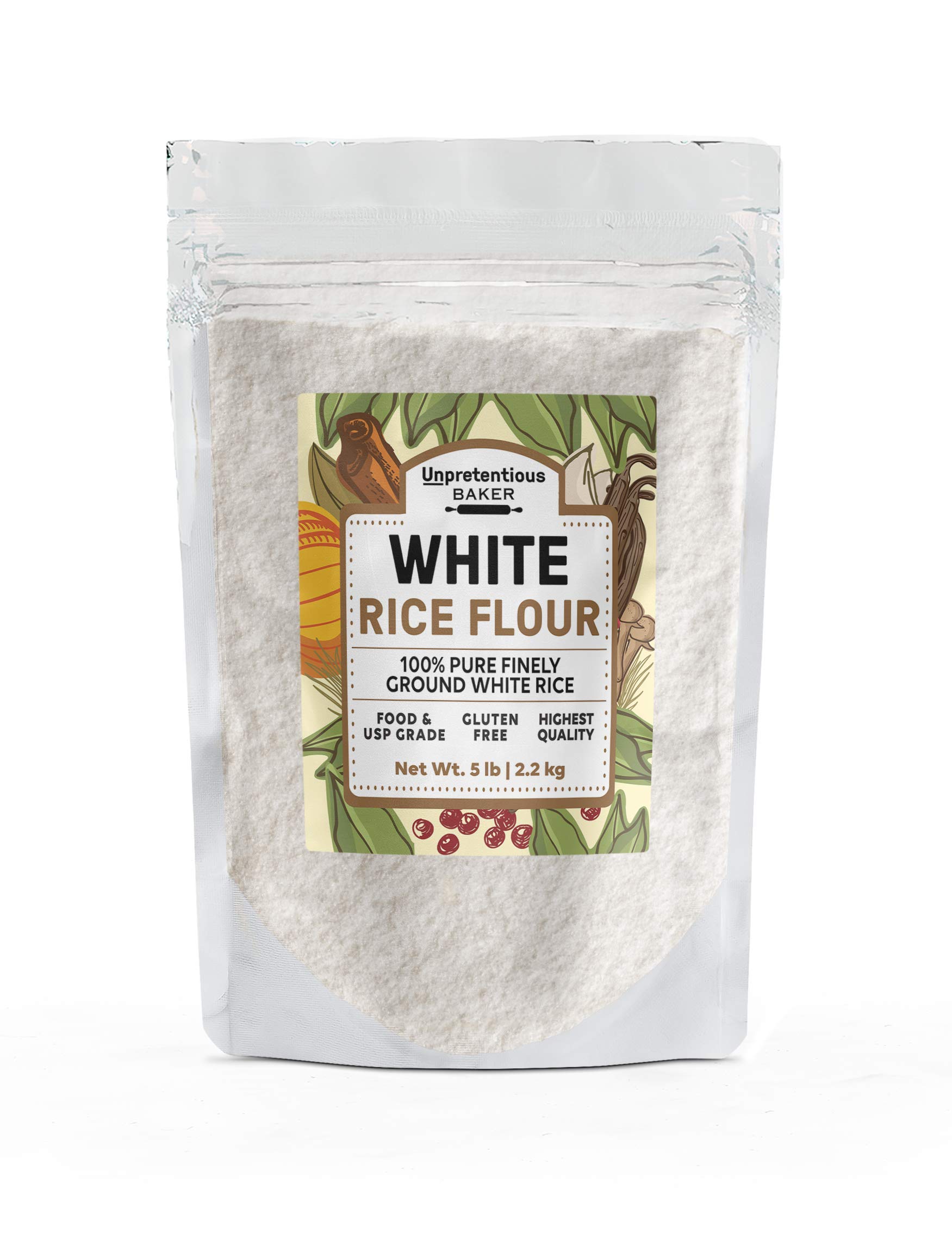 Unpretentious White Rice Flour, 5 lb, Cookies, Cakes, Muffins and Breads