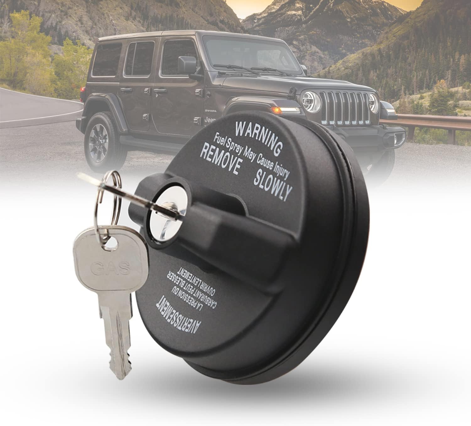 Locking Gas Cap Replace 5278655AB Lock Fuel Cap Compatible with Jeep Wrangler
