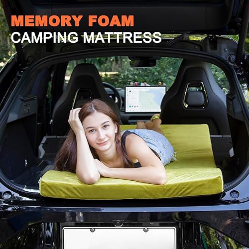 Miniatura 4 de Memory Foam Camping Mattress Sleeping Pad, 3" Thick Waterproof Portable Roll Up Sleeping Mats & Floor Mattress Pad with Pillow + Travel Bag for