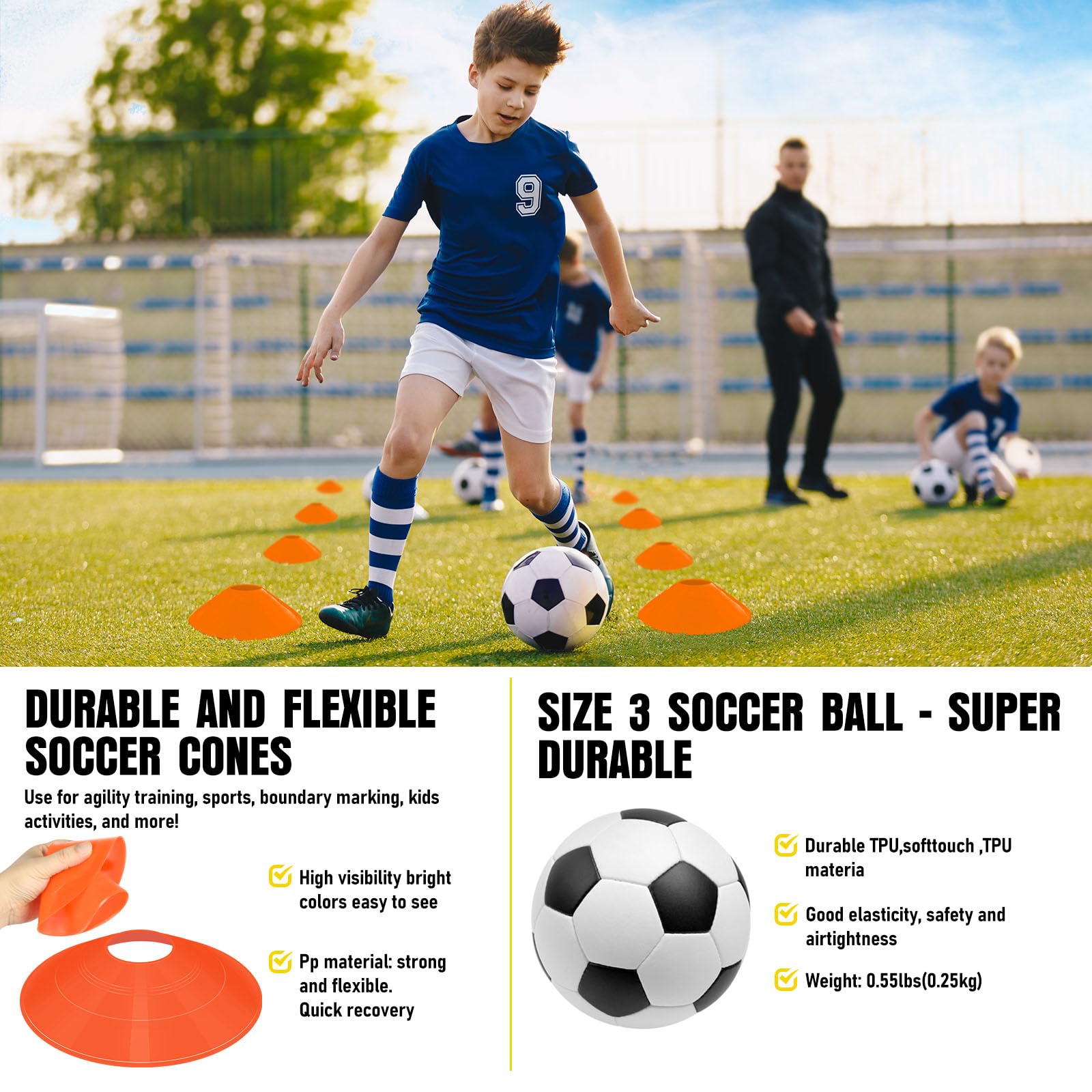Soccer Goal, Kids Soccer Goals for Backyard Set, Pop Up Soccer Net view 5