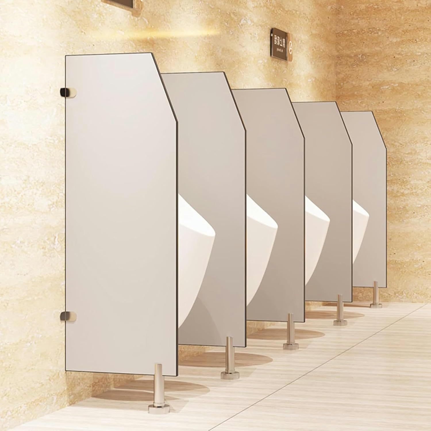 Urinals Partition with Stainless Steel Fittings,Urinal Baffle Urinal Board,Urinal Screen,Wall Divider Partition Public Toilet Partition,Urinal Privacy Screen for Office/Supermarket