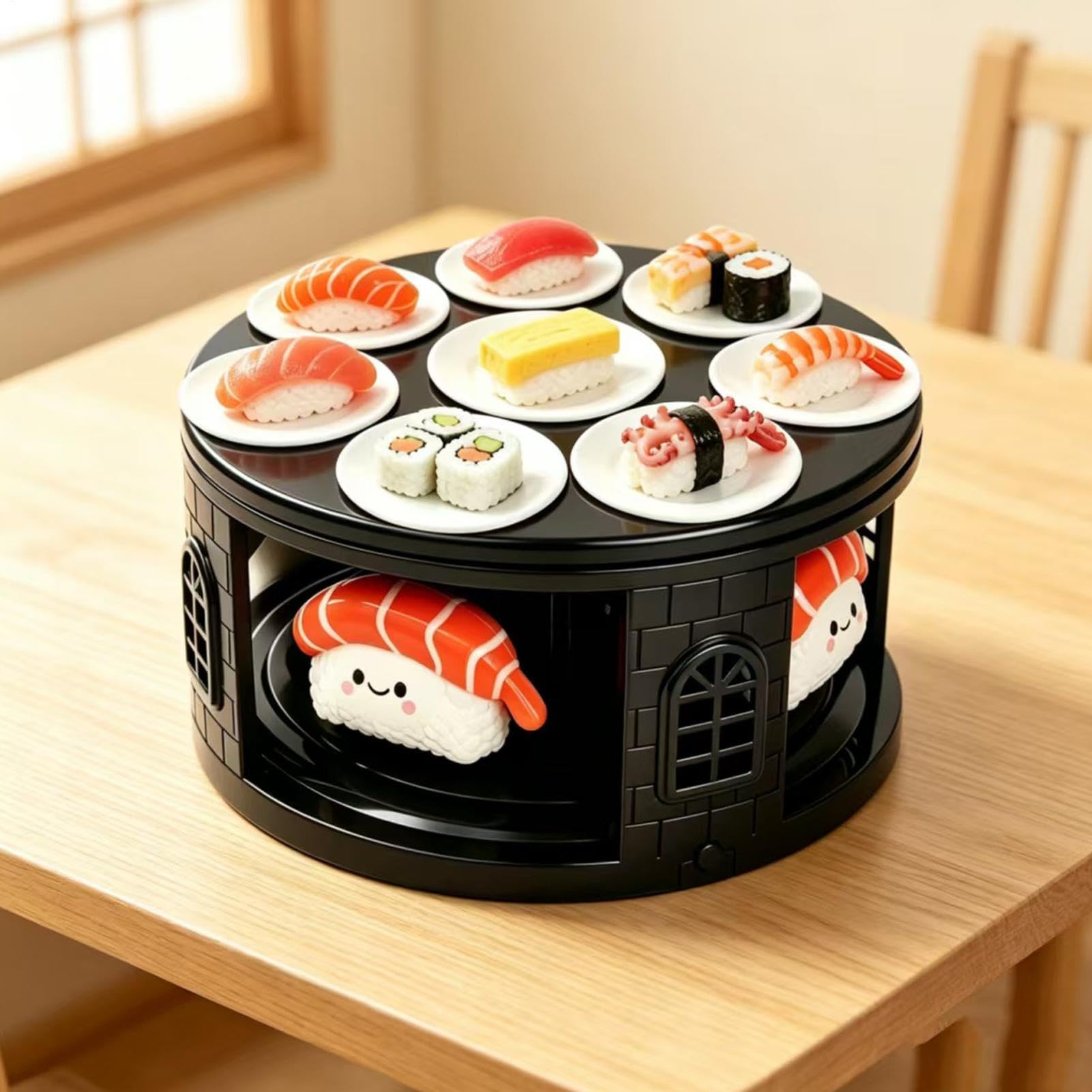 Taca Do Sushi Obrotowe Automatyczne Naczynia Serwujące z 8 Wyjmowanymi | Prezentacja Sushi na Grillowanie Przyjęcia Brunch Kolacje Święto Dziękczynienia Boże Narodzenie Halloween