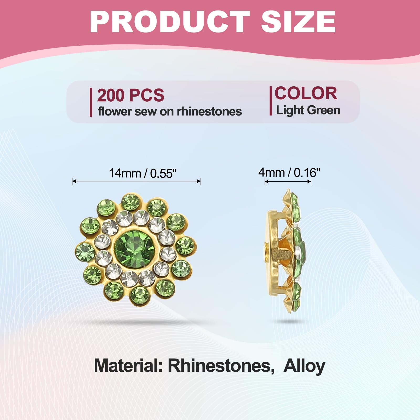 PATIKIL 200 Pcs Sew on Rhinestones - Image 2