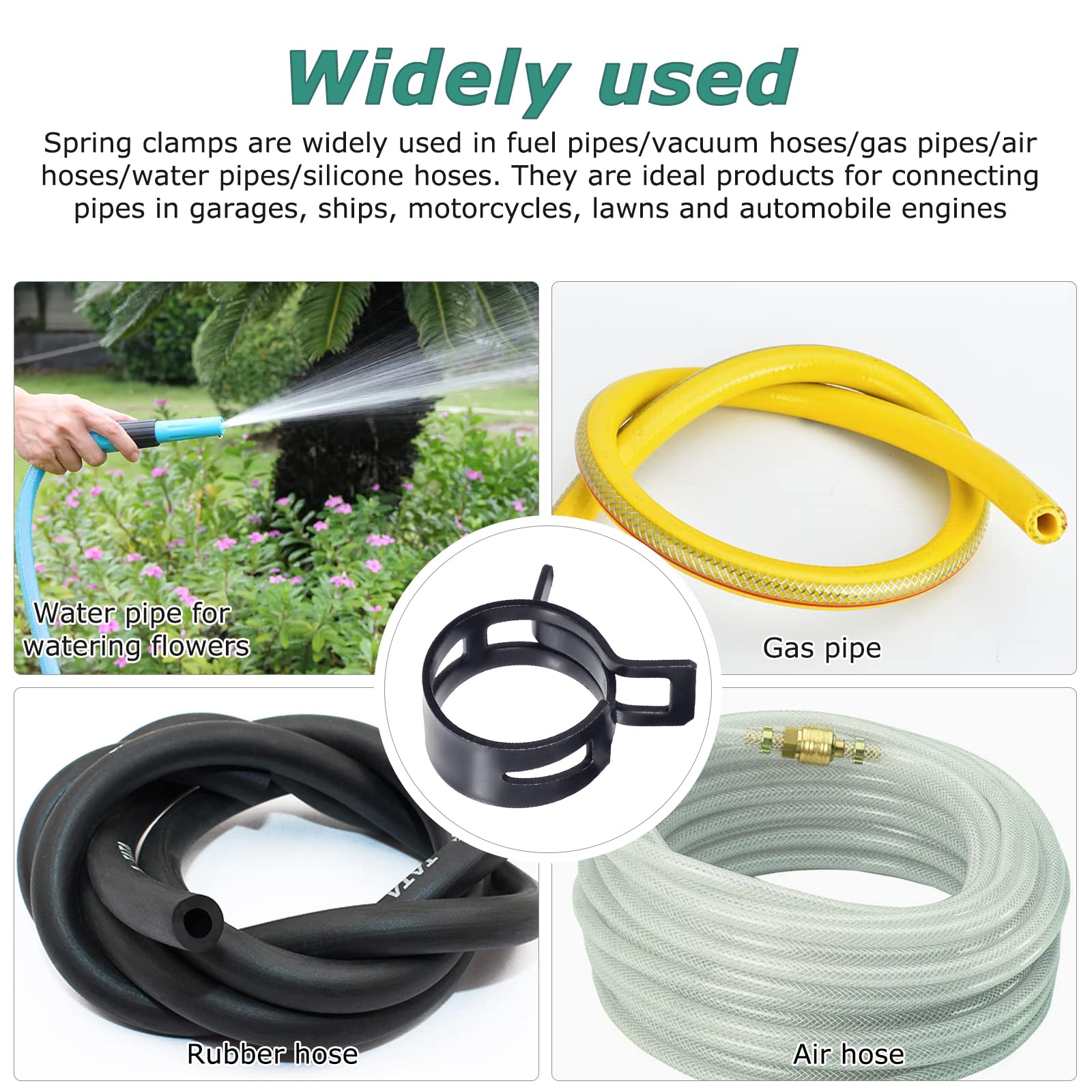 Faankiton 150PCS 7 Sizes 15-22 Fuel Line Hose Clips Water Pipe Air