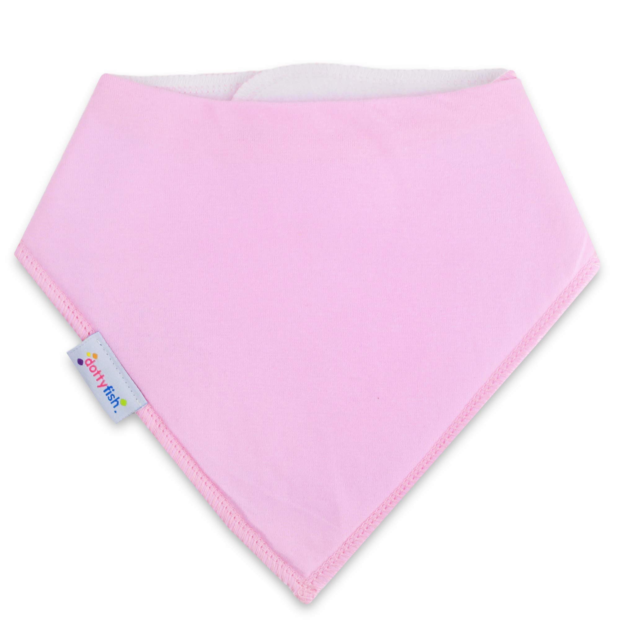 Dotty Fish Organic Cotton Baby Bib - Dribble & Teething Bib - Pale Pink