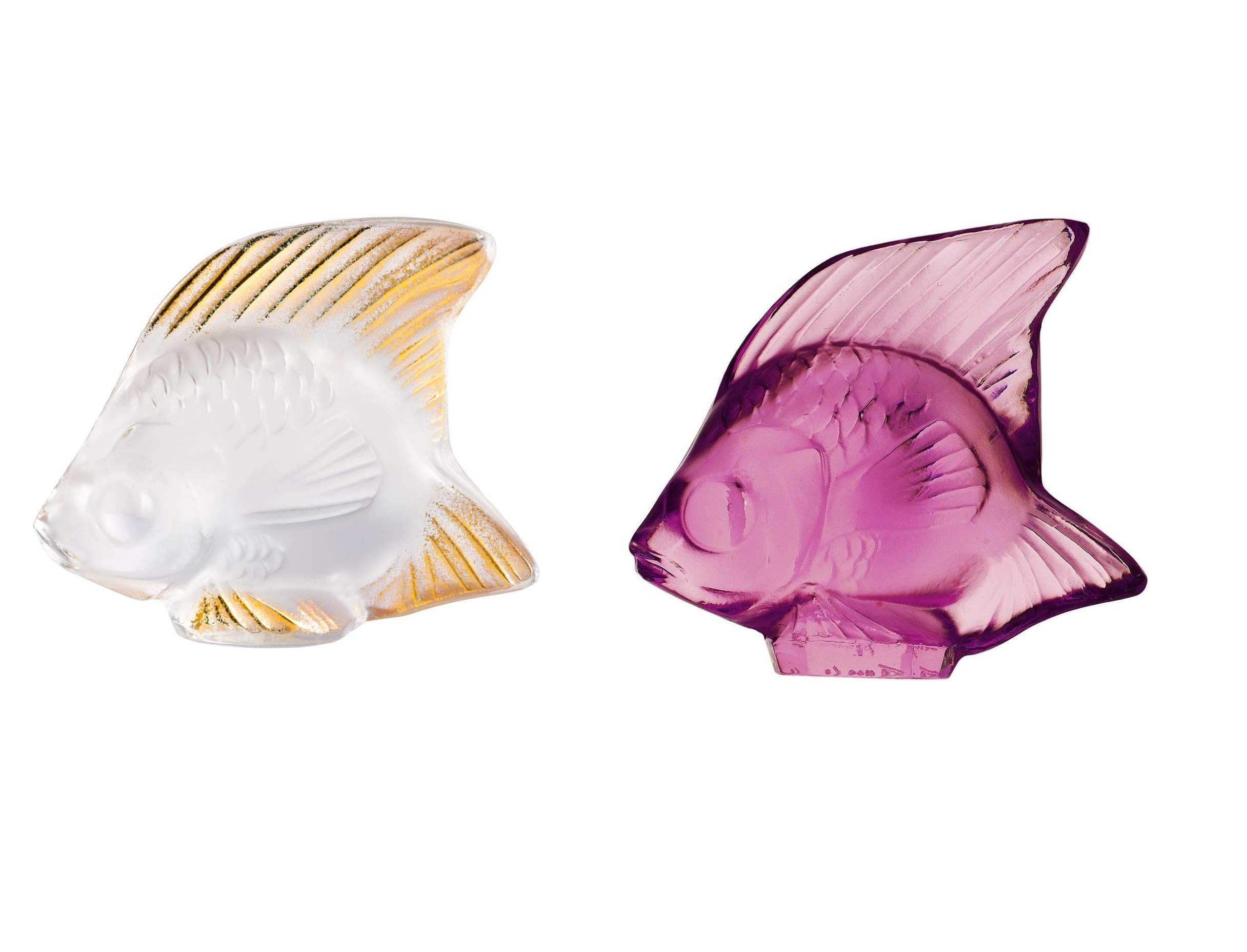 Amazon.com: Lalique Crystal Fuchsia & Gold Stamped Clear Fish