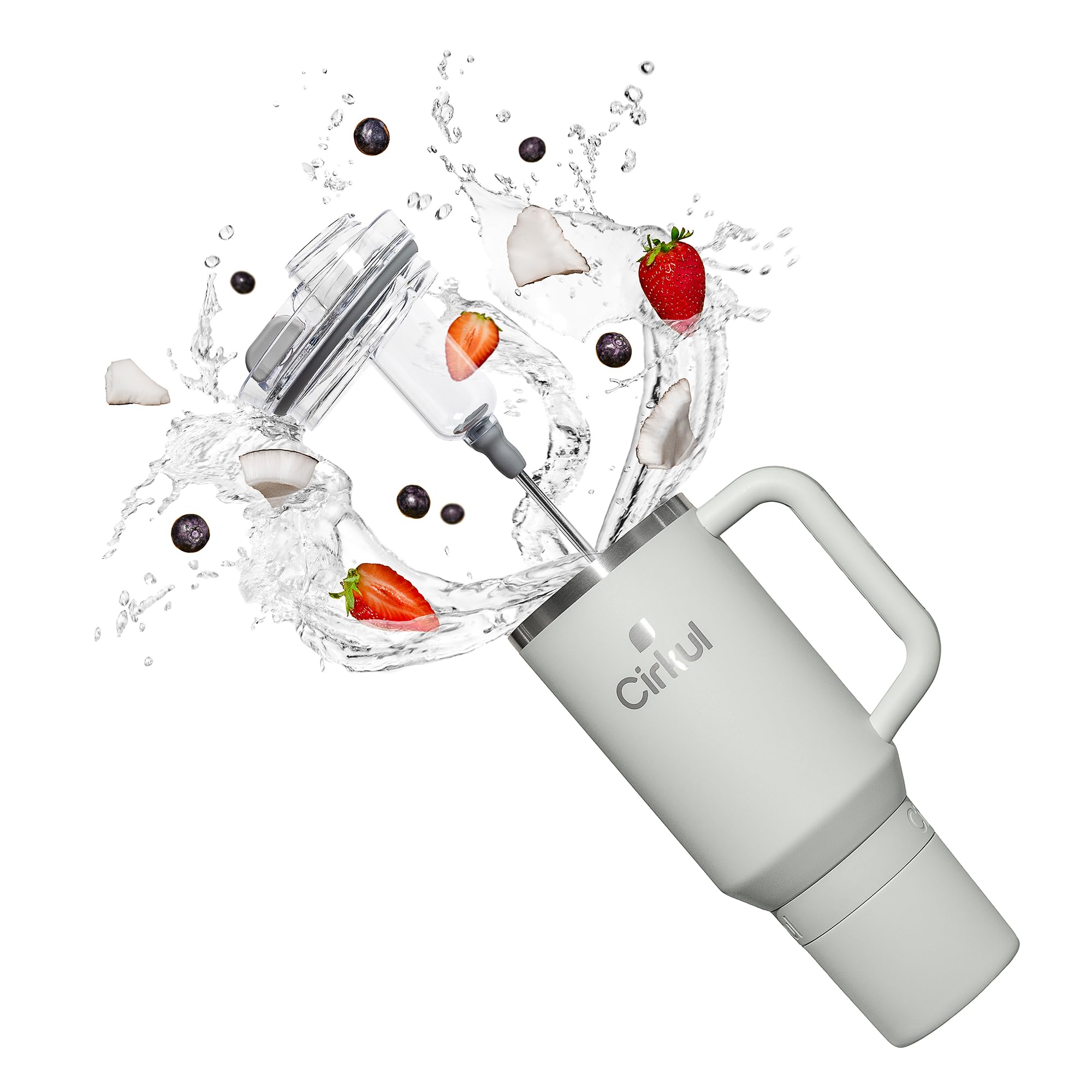 Cirkul40oz. Fog Stainless Steel Tumbler with Handle, All-Day StrawSip, Double-Wall Insulated