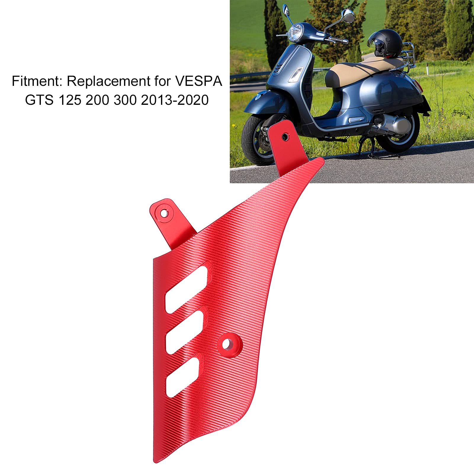 Copertura Forcellone, Copertura Forcellone Moto Ruota Anteriore Ammortizzatore Laterale di Ricambio per VESPA GTS 125 200 300 2013-2020(Un rosso)