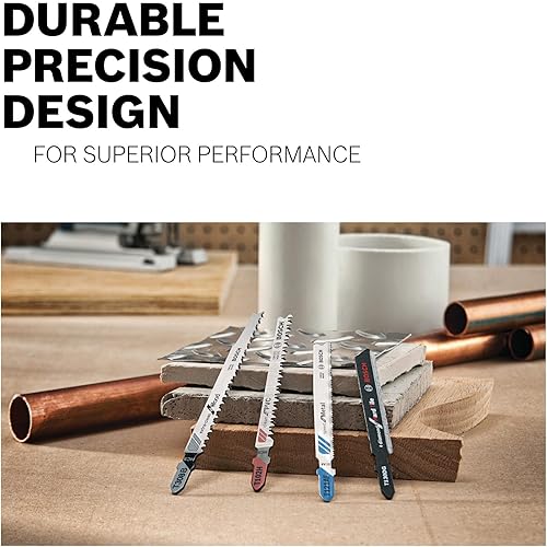 Miniatura 6 de BOSCH T113A3 Paquete de 3 hojas de sierra de calar con mango en T de 4 pulgadas, ideal para aplicaciones en materiales blandos, cartón, cuero,