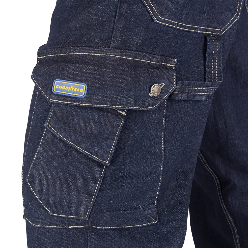 Goodyear Herren Hosen Stretch Denim Tischler Stil Seitentasche Arbeit und Arbeitskleidung