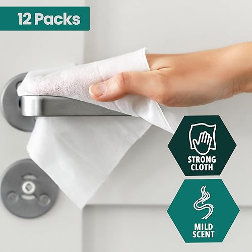 Miniatura 4 de MED PRIDE 600 paños húmedos desechables prehumedecidos de 8 x 12 pulgadas para adultos con aloe y lanolina, limpieza personal, cuidado de la piel,