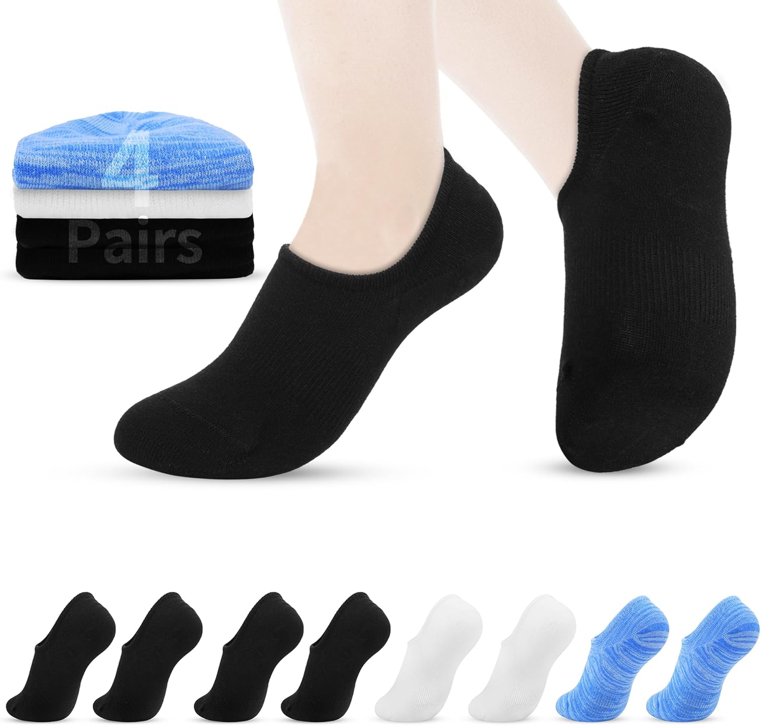 DEYOPUS No Show Socks for Womens,Low Cut Ankle Socks,Non