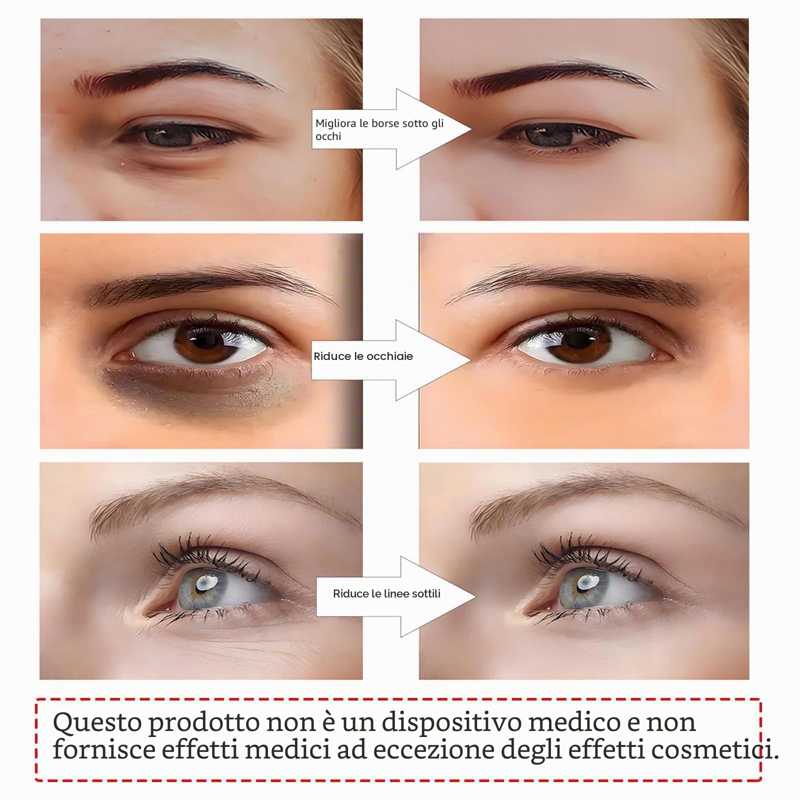 Occhiali di terapia con luce rossa, dispositivo di bellezza a microcorrente, riduce occhiaie, gonfiore e rughe, cura sotto gli occhi per rilassarsi e rinnovarsi