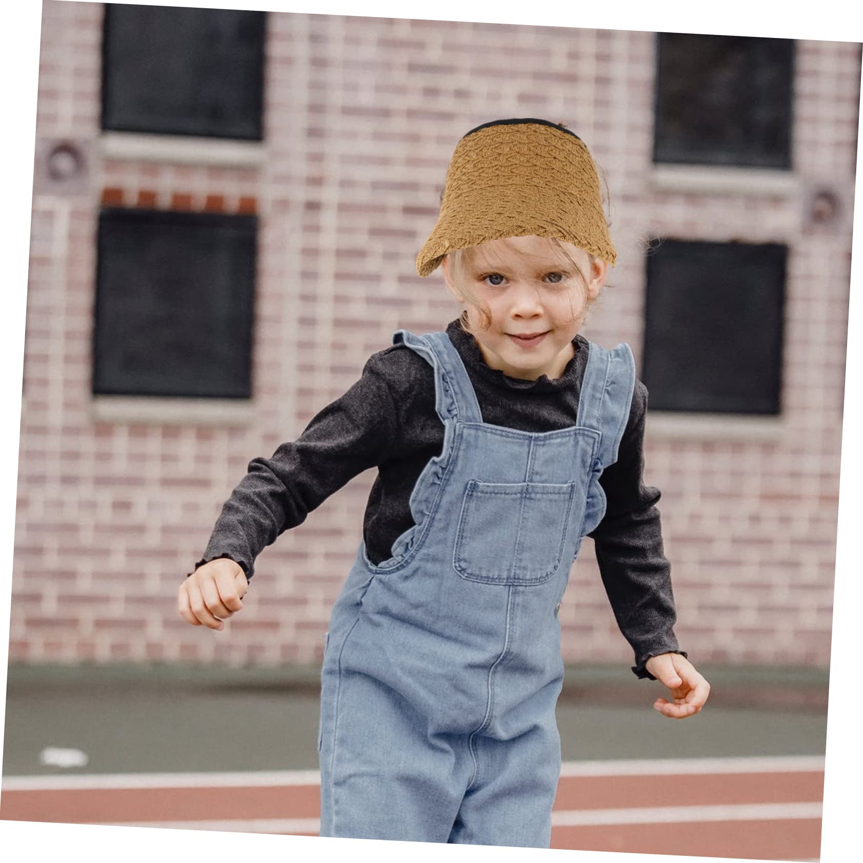 FRCOLOR Cilindro Vuoto Cappello Da Sole Cappello Di Protezione Solare Superiore Uomini Visiera Bloccare Bordo Di Grandi Dimensioni Ombrellone Protezione Uv Khaki Cannuccia