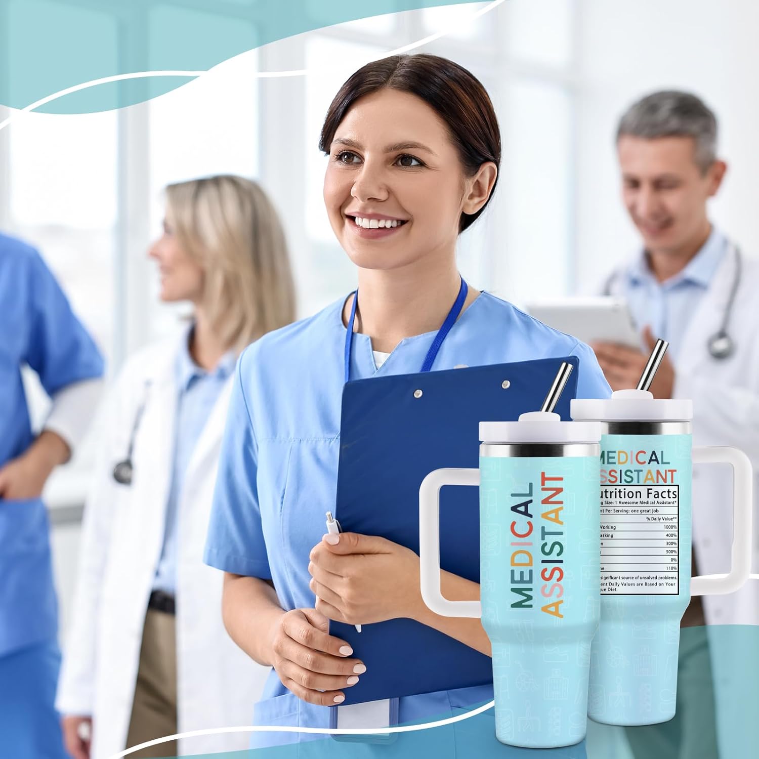 Medical Assistant Gifts for Women Men, Medical Assistant Week Gifts, MA Appreciation Gift, 40oz Stainless Steel Tumbler - Image 6