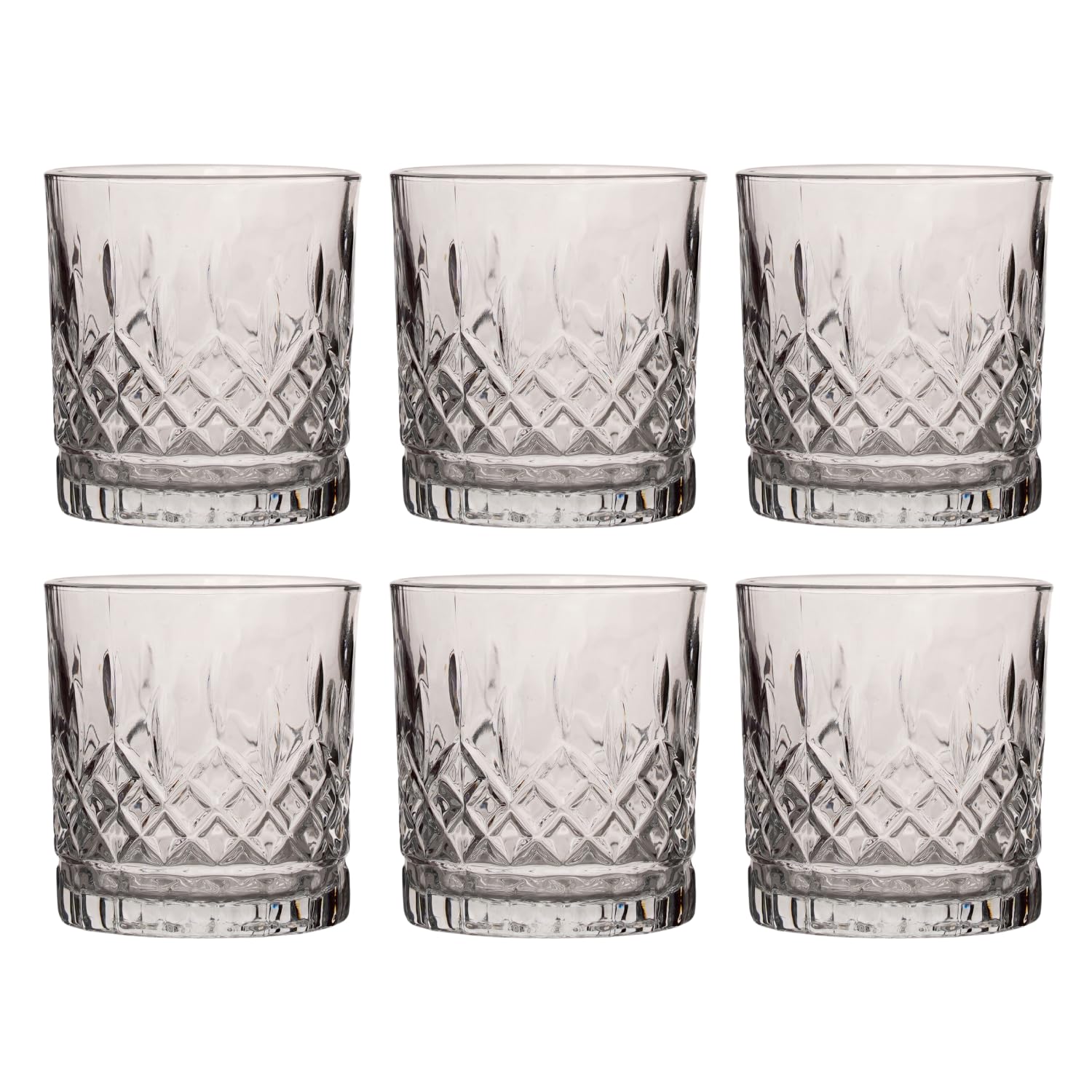 Prism Cut Whiskey Glasses - Set of 6 -7 Prism Cut Whiskey Glasses - Set of 6 -7