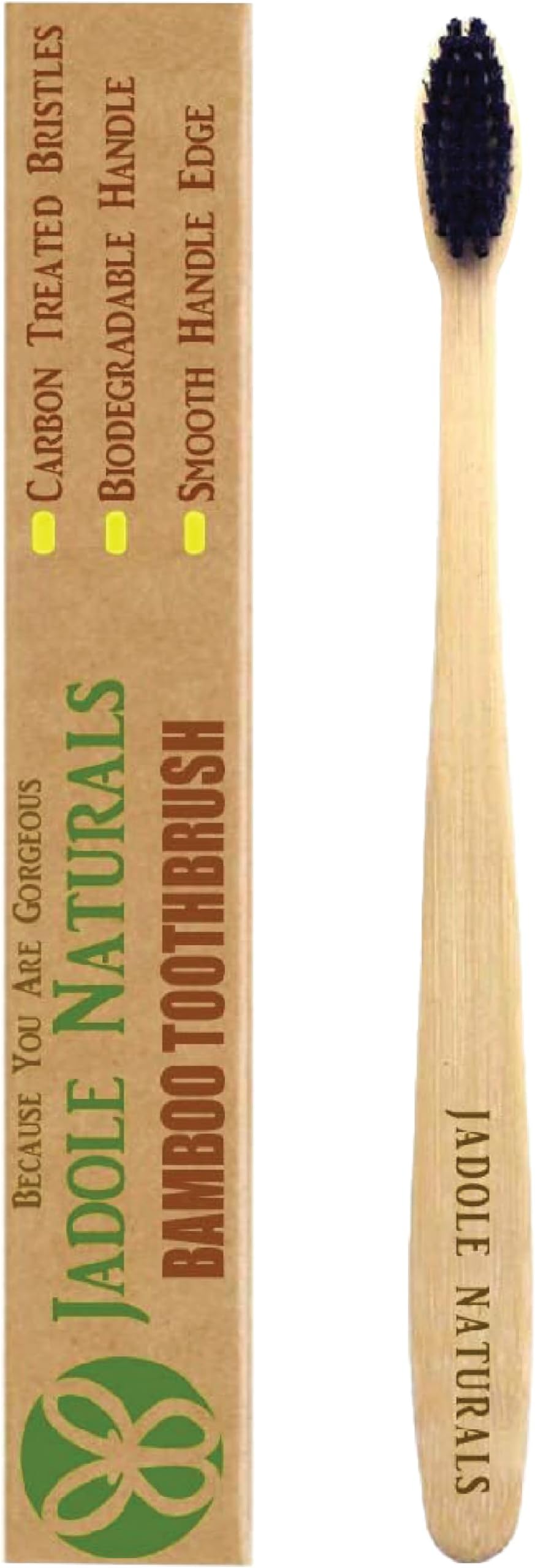 Jadole Naturals Natural Bamboo tooth brush Carbon Charcoal infused