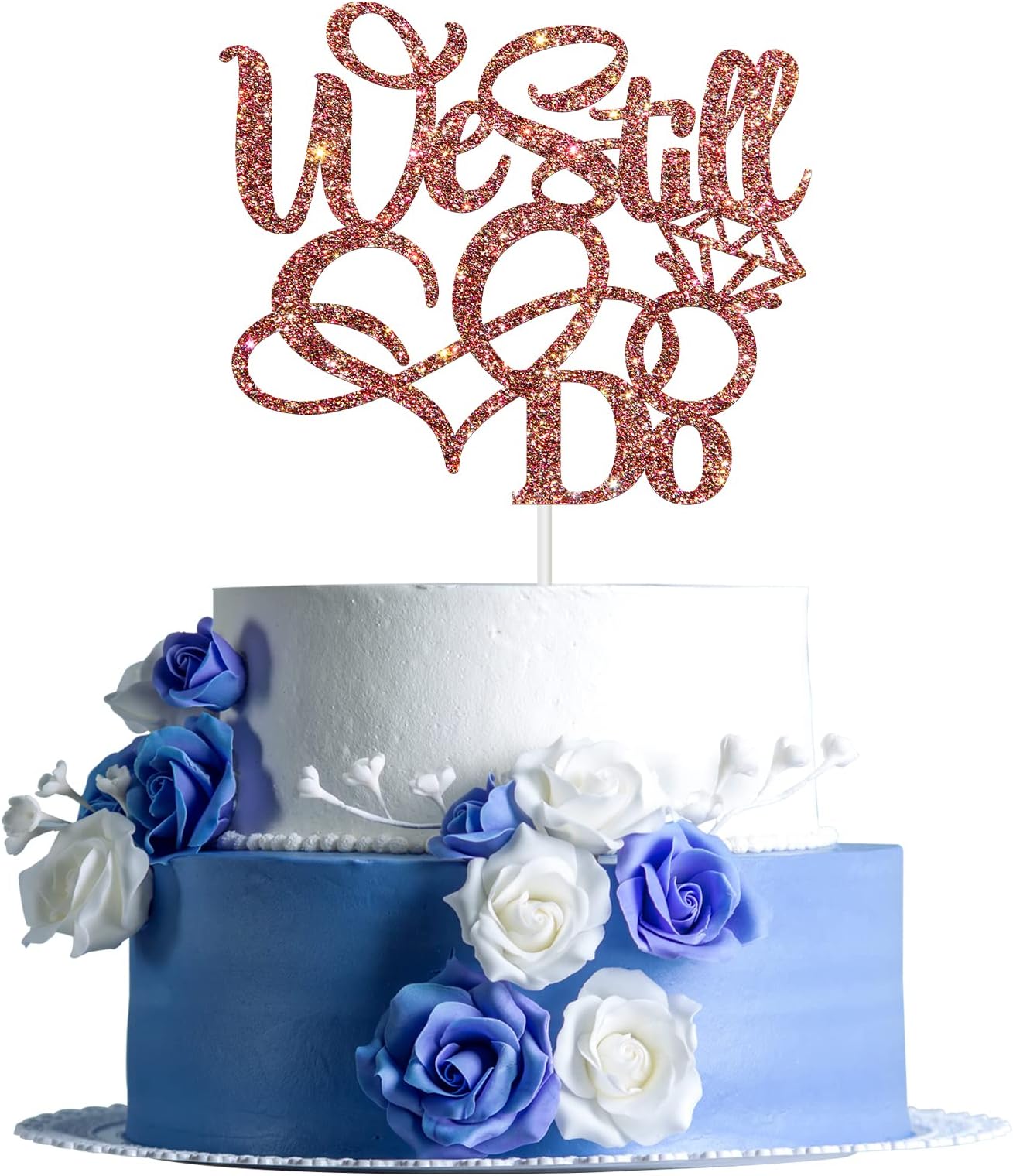 Deloklte We Still Do Cake Topper - Vow Renewal, Married, Wedding Anniversary Party Decorations - Elegant Wedding Party Decors, Red, WSD-R