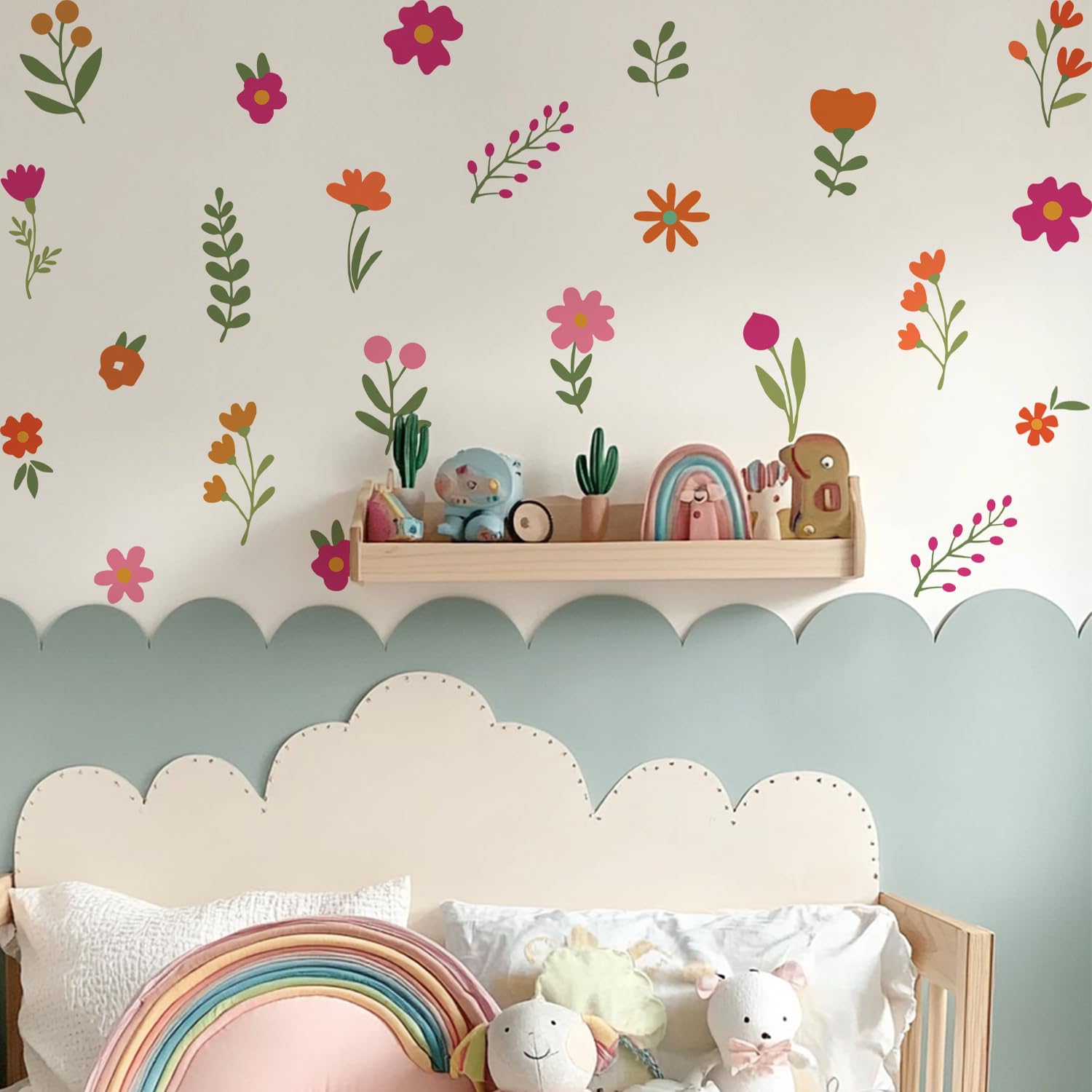 Neukids Cute Colorful Flowers Children's Wall Sticker Girls Wall Decals Nursery Stickers for Kids Livingroom Kindergarten Window Girl Bedroom Decor - Image 2