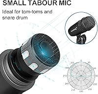 Vista 3 de Depusheng Juego de micrófonos de batería de 5 piezas con 3 micrófonos de percusión dinámicos y 2 micrófonos de percusión de condensador, ideal