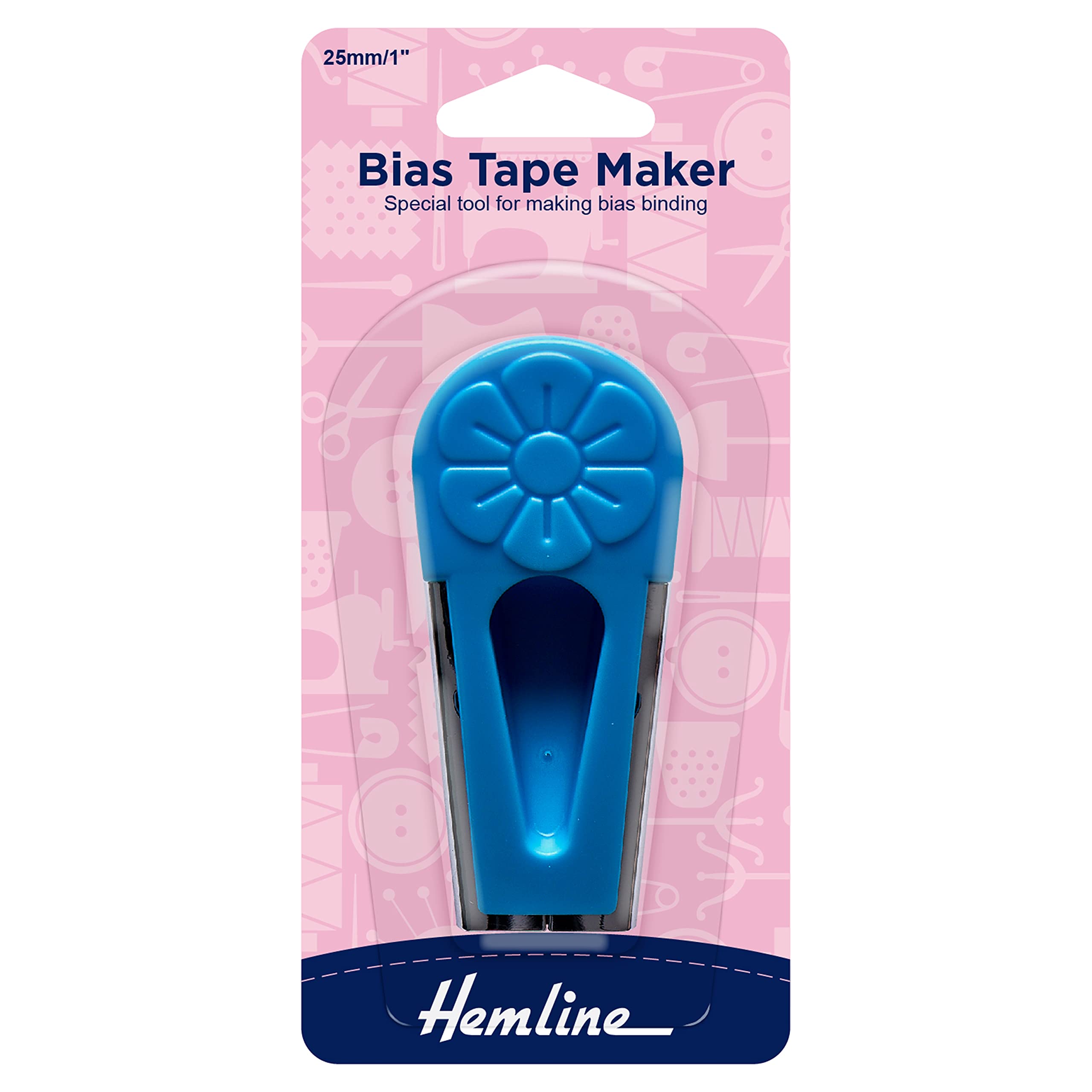 Hemline Silver Bias Tape Maker - 25Mm Width
