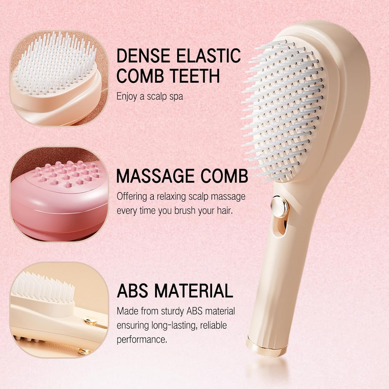 BELARO (pack of 2) Self-Cleaning Anti-Static Massage Comb, Self Cleaning Hair Brush, Massage Comb For Hair, Retractable Rotary Lift Self-Cleaning Comb, Women's Hair Styling Tool (multicolor) 4