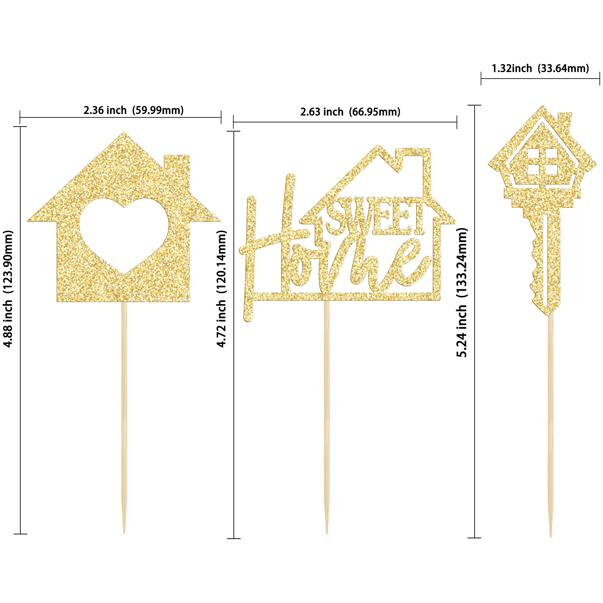 Gyufise Confezione da 24 topper per cupcake Sweet Home con chiave