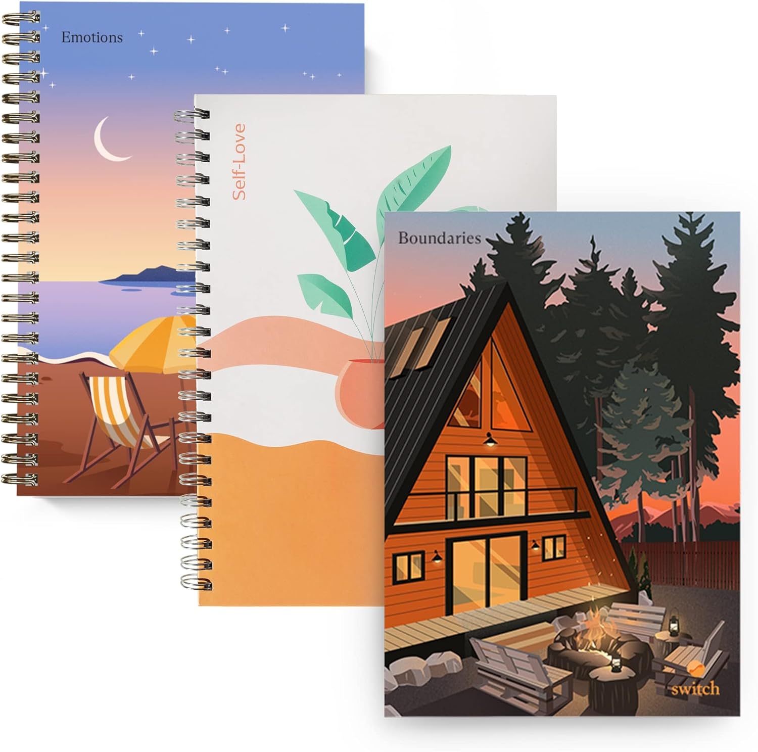 Switch Research Self-Love, Emotions & Boundaries - Psychologist-Backed Manifestation & Affirmation Journals - Beautiful Self Care Journals for Women