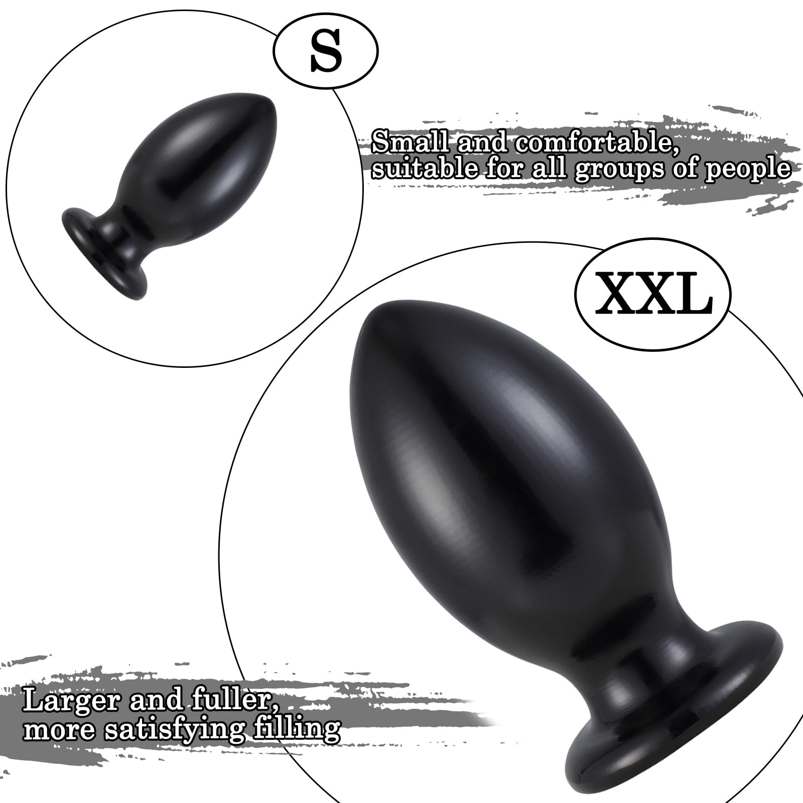 BDSMLOVE Plug Anale Sex toys con Forte ventosa, Plug Anale-dilatatore Donna Sex Toy Butt Plug, Butt Plug Anali Silicone Giocattoli, Donna Uomo Dildo Anale Plug Sexytoysys (XXXL)