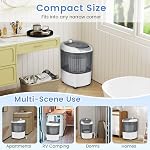 DORTALA laveuse portable, 5.5 LBS Petit lave-tube simple avec sécheur à spin, lave-linge compact pour appartement, dorme et RV, blanc & gris